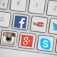 Social Media icons on a keyboard