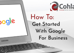 Title Card reading: How To Get Started With Google For Business, with Google logo on laptop screen.