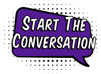 Start The Conversation Purple Button
