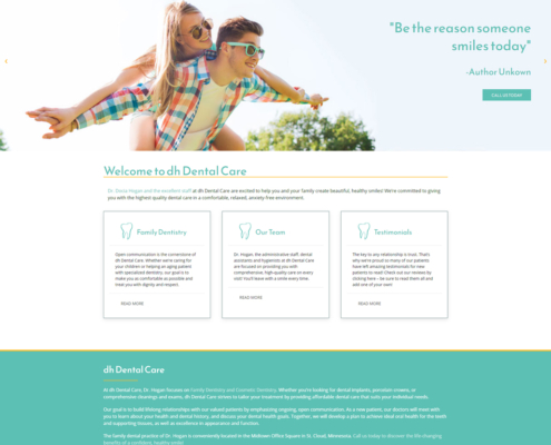 Custom Trustdyx website design for DH Dental home page in St. Cloud, MN