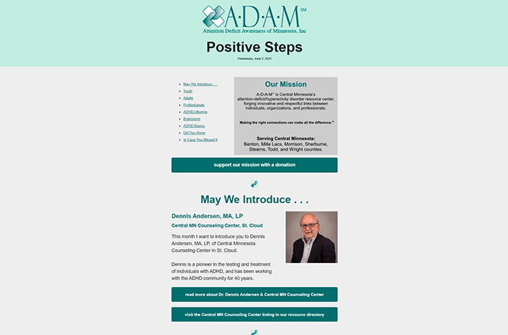 A-D-A-M's June 2021 monthly email marketing campaign run by Cohlab Digital Marketing - expandable image