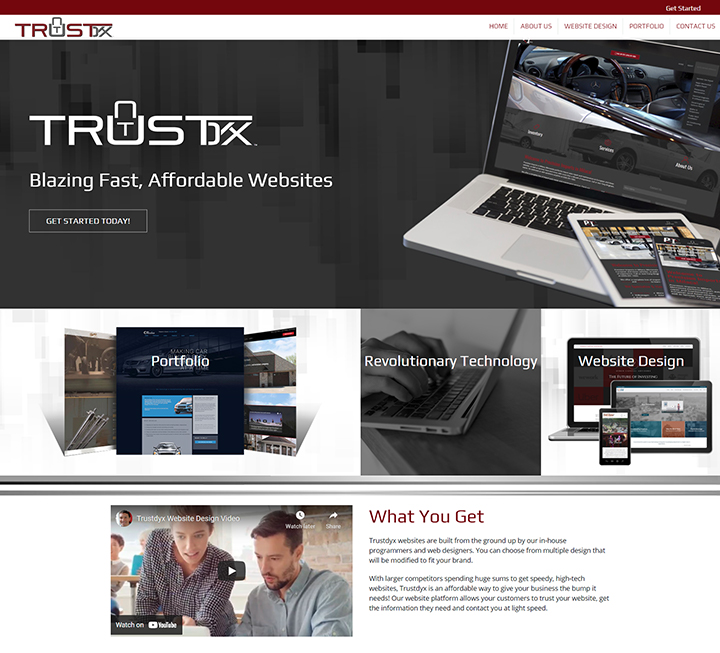 Trustdyx.com website built by Cohlab Digital Marketing on the Trustdyx platform - expandable image