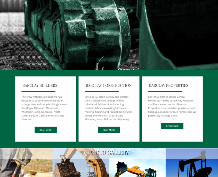 Custom Trustdyx website design for Barclay home page in Rice, MN