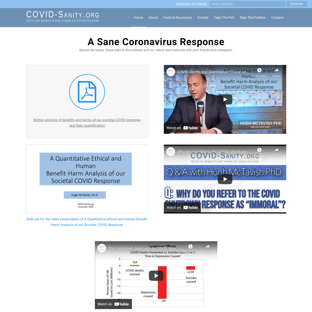 Custom WordPress website design for COVID Sanity home page in Twin Cities, MN