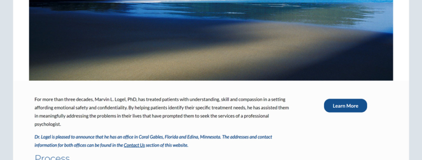 Custom Trustdyx website design for Marvin L. Logel, LTD home page in Edina, MN