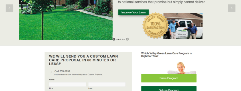 Custom WordPress website design for Valley Green Companies home page in Sauk Rapids, MN