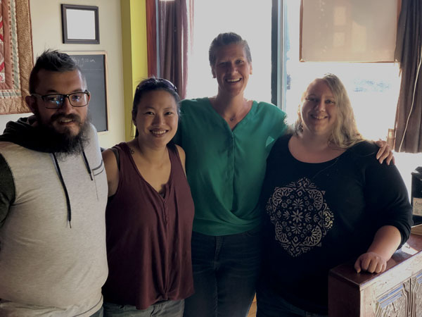 Cohlab team photo at The Local Blend in St. Joseph in 2021 showing Logan, Kelsey, Heather, and Katie.